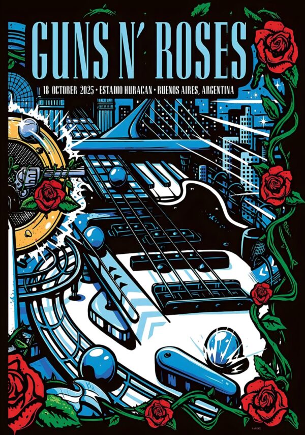 GUNS N ROSES Because You What You Want 2025 Tour BUENOS AIRES Estadio Tomas Adolfo Duco Poster Print