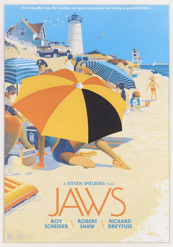 JAWS Movie Film Classic 70's Vintage Poster Print