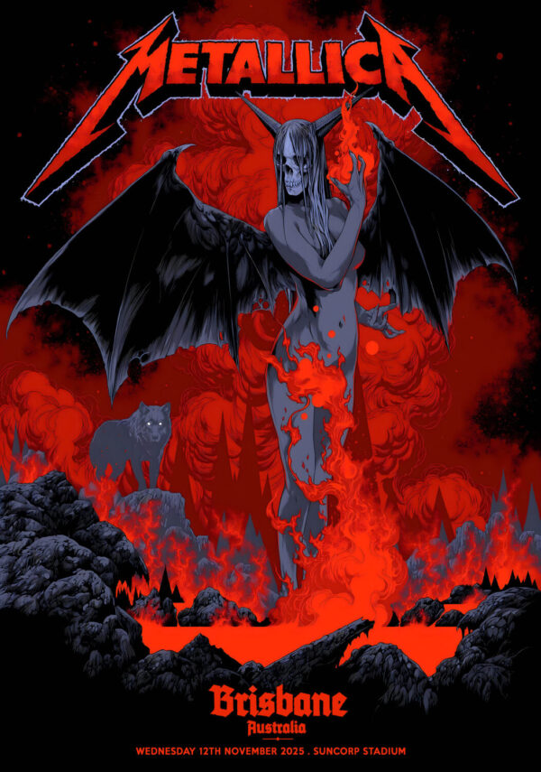 METALLICA M72 2025 Australia Tour BRISBANE Suncorp Stadium Poster Print