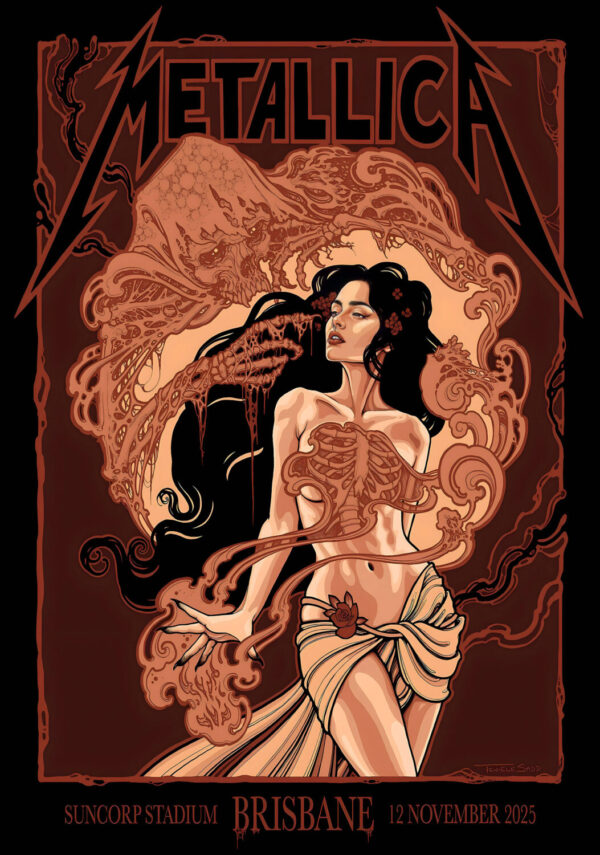 METALLICA M72 2025 Australia Tour BRISBANE Suncorp Stadium Poster Print