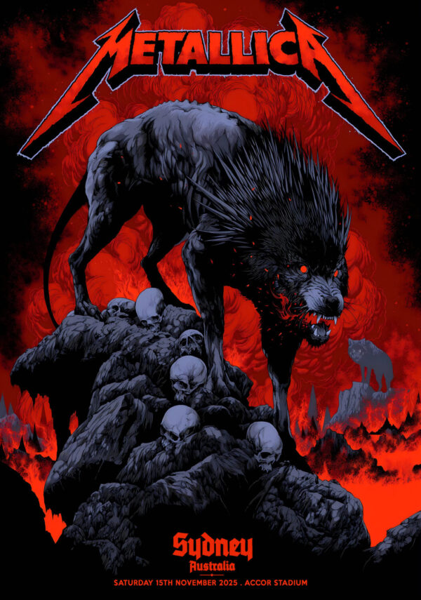 METALLICA M72 2025 Australia Tour SYDNEY Accor Stadium Poster Print