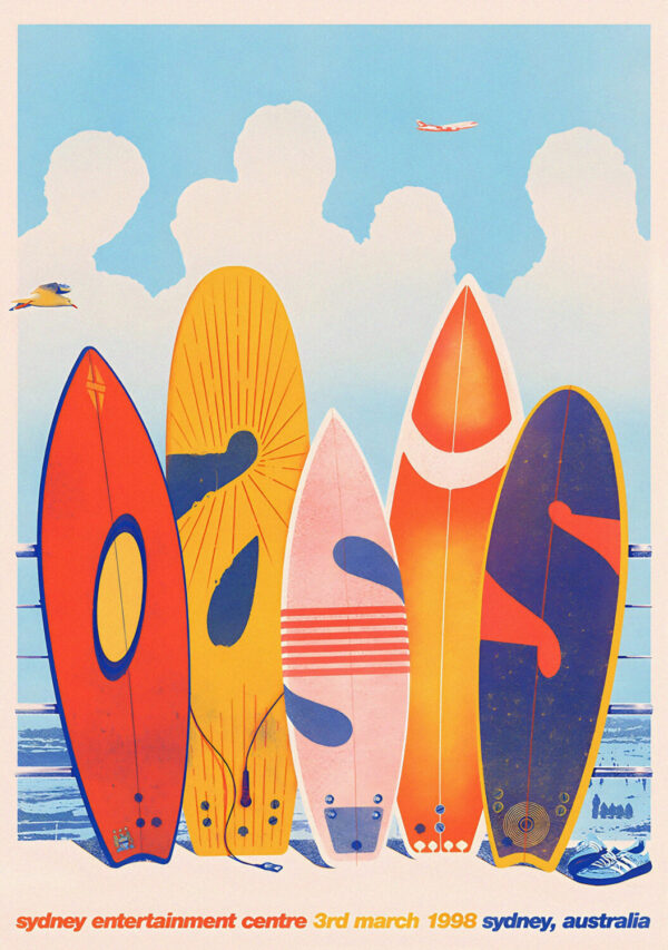 OASIS Be Here Now 1998 Australia Tour SYDNEY Entertainment Centre Poster Print