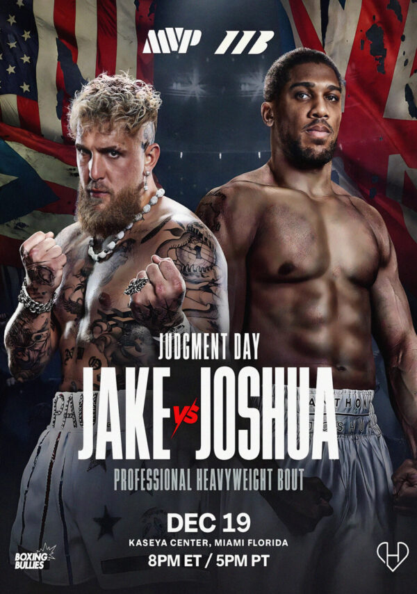 JAKE PAUL vs ANTHONY JOSHUA Judegement Day 2025 Miami Boxing Fight Poster Print