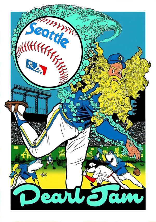 PEARL JAM Live 2018 North America Tour SEATTLE Safeco Field Poster Print