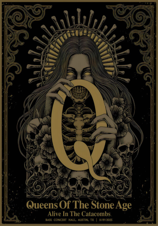 QUEENS OF THE STONE AGE Alive in the Catacombs 2025 Tour AUSTIN Bass Concert Hall Poster Print