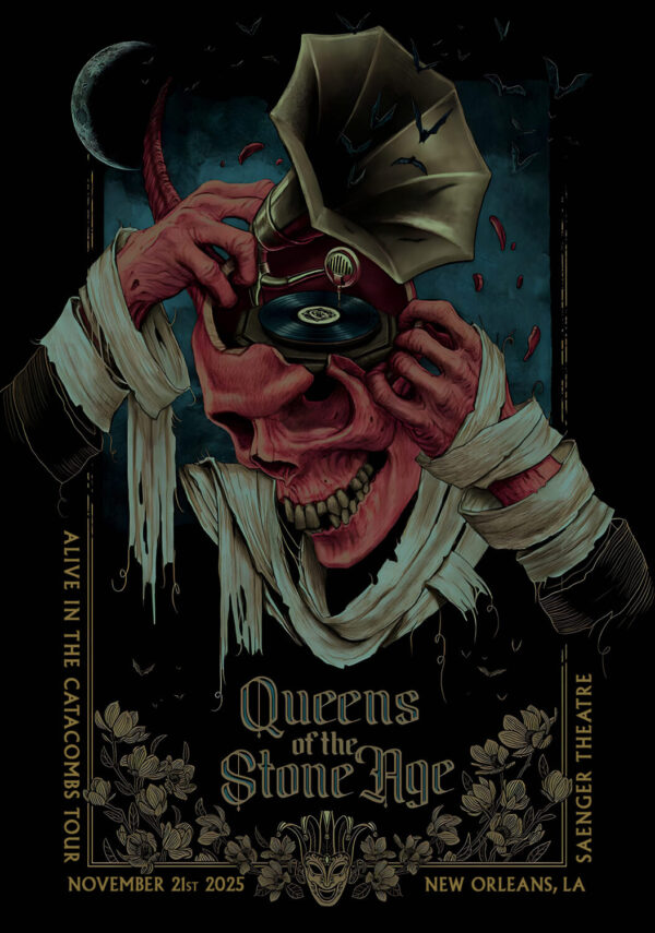 QUEENS OF THE STONE AGE Alive in the Catacombs 2025 Tour NEW ORLEANS Saenger Theatre Poster Print