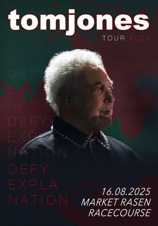 TOM JONES Defy Explanation 2025 Tour MARKET RASEN Racecourse Poster Print