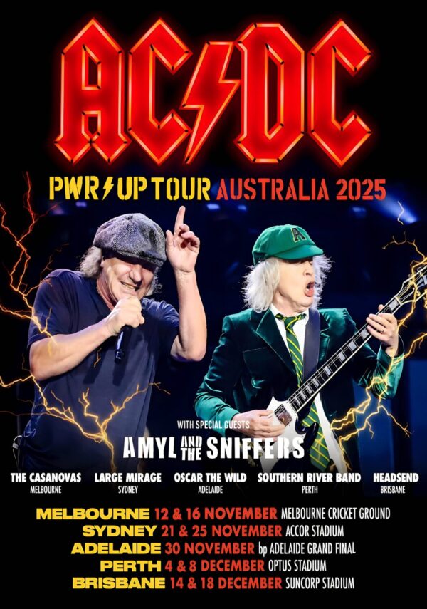 AC/DC Power Up (PWR UP) Australia 2025 Stadium Tour Poster