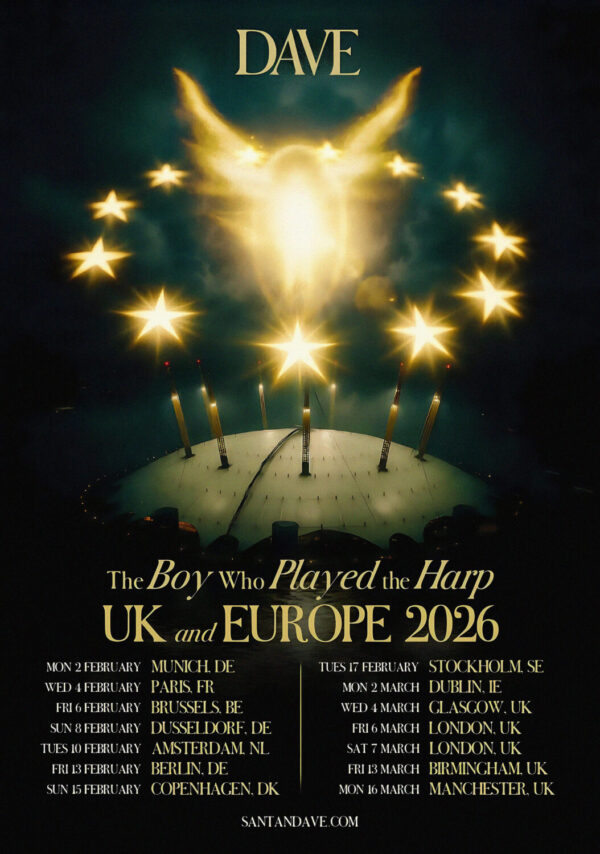 DAVE (rapper) The Boy Who Played the Harp 2026 UK & Europe Tour Poster Print