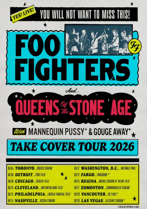 FOO FIGHTERS Take Cover 2026 North America Stadium Tour Poster Print
