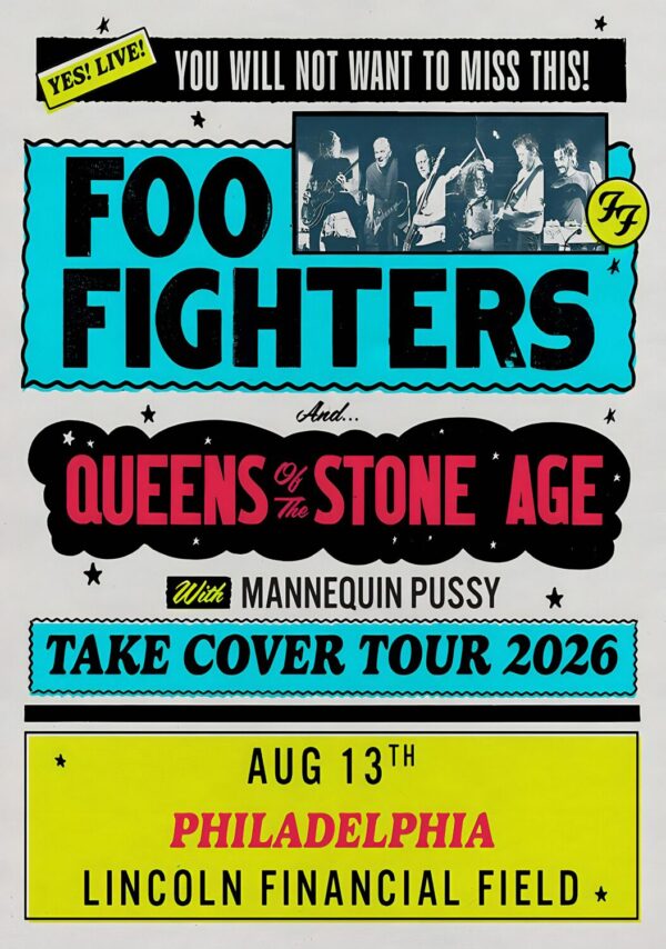FOO FIGHTERS Take Cover 2026 Stadium Tour PHILADELPHIA Lincoln Financial Field Poster Print
