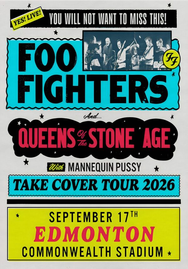 FOO FIGHTERS Take Cover 2026 Stadium Tour EDMONTON Commonwealth Stadium Poster Print