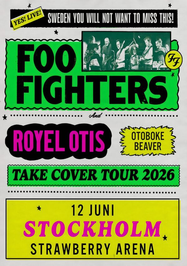 FOO FIGHTERS Take Cover 2026 Tour STOCKHOLM Strawberry Arena Poster Print