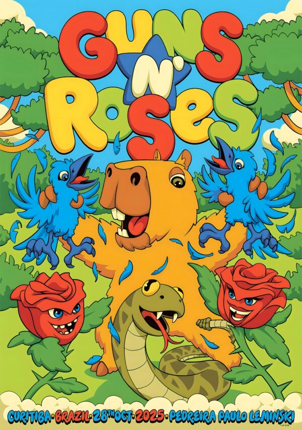 GUNS N ROSES Because You What You Want 2025 Tour CURITIBA Pedreira Paulo Leminski Poster Print