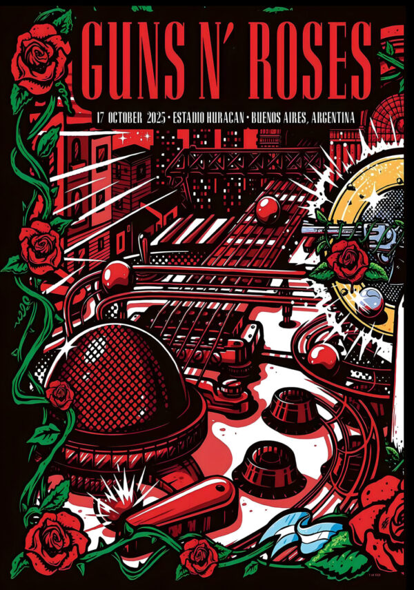GUNS N ROSES Because You What You Want 2025 Tour BUENOS AIRES Estadio Tomas Adolfo Duco Poster Print