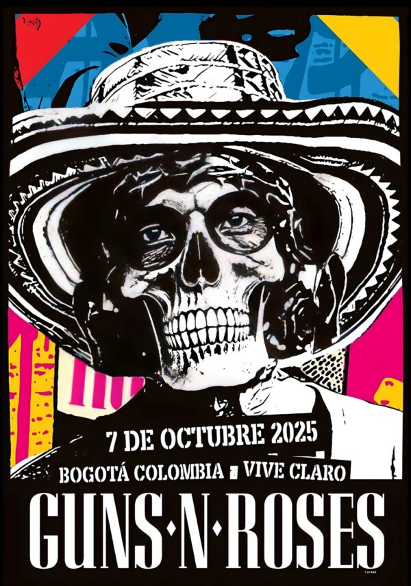 GUNS N ROSES Because You What You Want 2025 Tour BOGOTA Vive Claro Poster Print