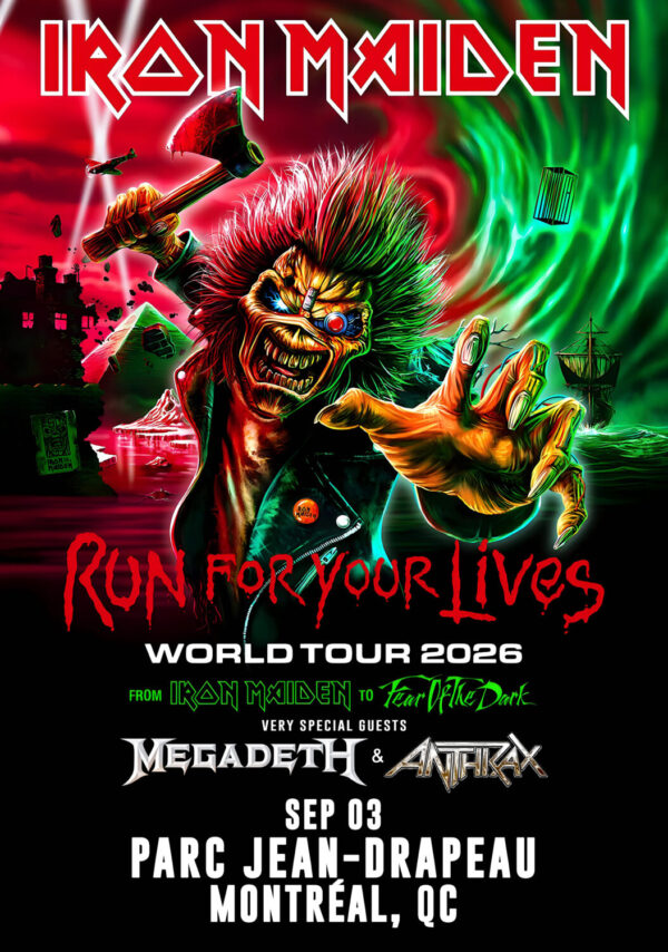 IRON MAIDEN Run For Your Lives 2026 Tour MONTREAL Parc Jean-Drapeau Poster Print