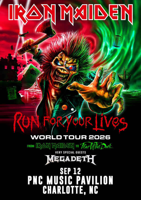 IRON MAIDEN Run For Your Lives 2026 Tour CHARLOTTE PNC Music Pavilion Poster Print