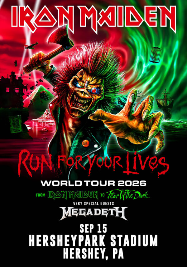 IRON MAIDEN Run For Your Lives 2026 Tour HERSHEY Hersheypark Stadium Poster Print