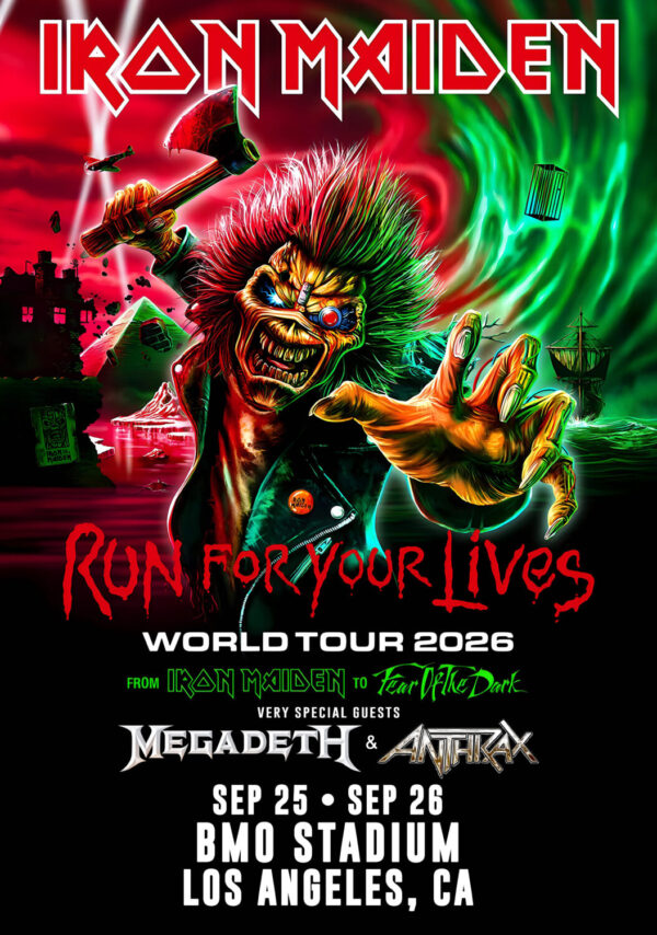IRON MAIDEN Run For Your Lives 2026 Tour LOS ANGELES BMO Stadium Poster Print