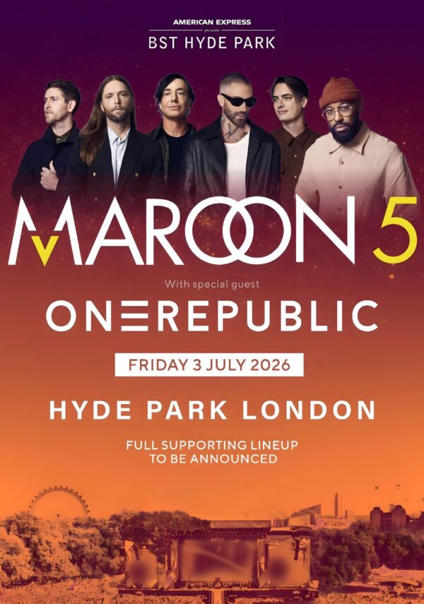 MAROON 5 Love Is Like Tour LONDON BST (British Summer Time) Hyde Park - 3 July 2026 Poster Print