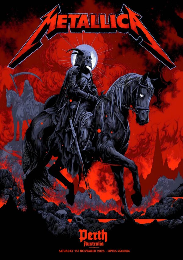 METALLICA M72 2025 Australia Tour PERTH Optus Stadium Poster Print