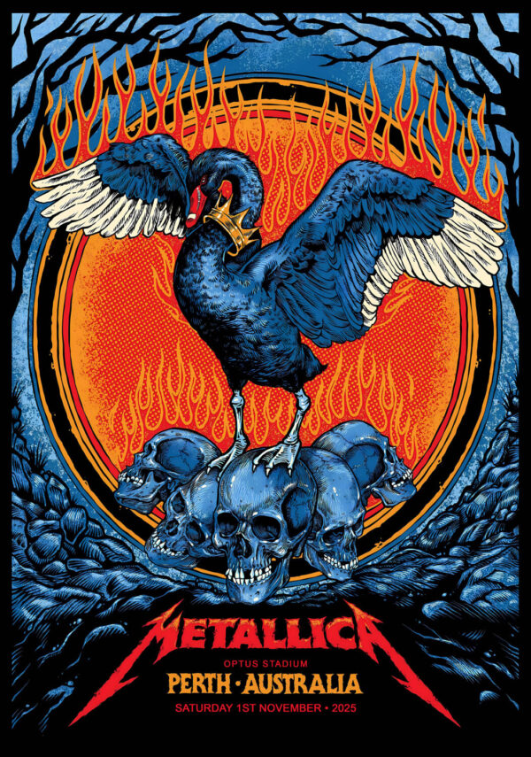 METALLICA M72 2025 Australia Tour PERTH Optus Stadium Poster Print