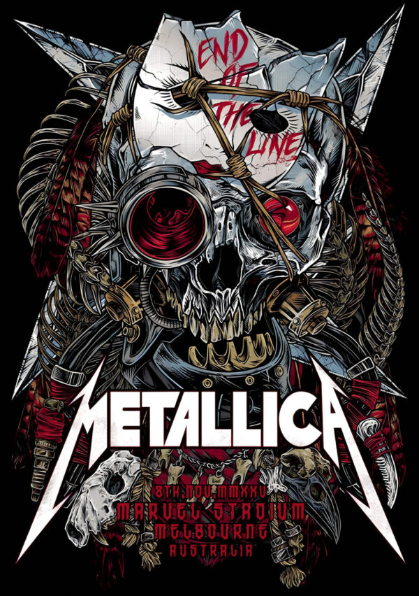 METALLICA M72 2025 Australia Tour MELBOURNE Marvel Stadium Poster Print