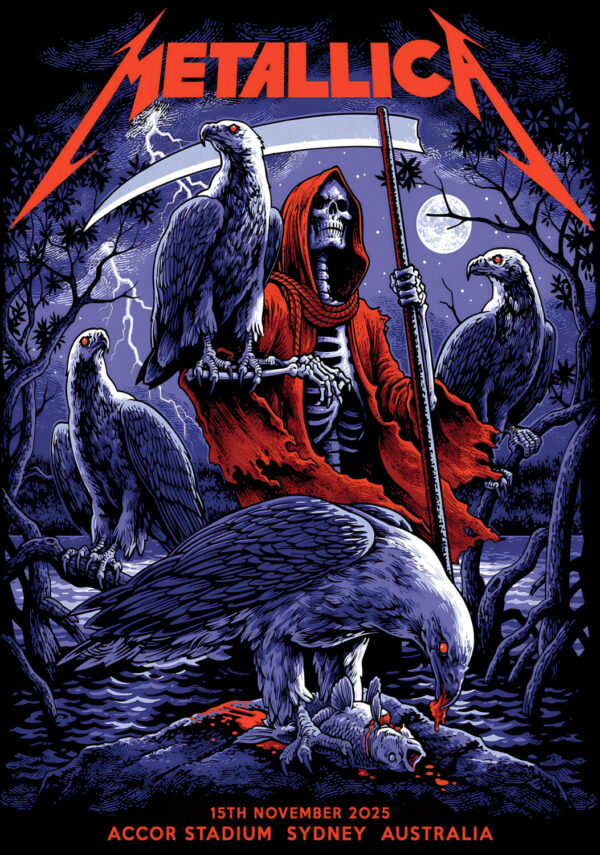 METALLICA M72 2025 Australia Tour SYDNEY Accor Stadium Poster Print