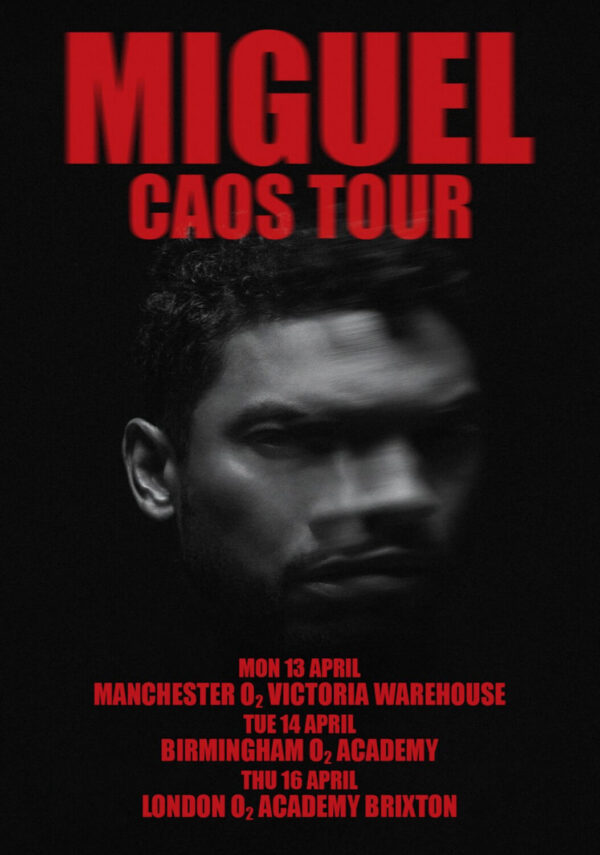 MIGUEL (singer) Caos 2025 UK Tour MANCHESTER - BIRMINGHAM - LONDON Poster Print