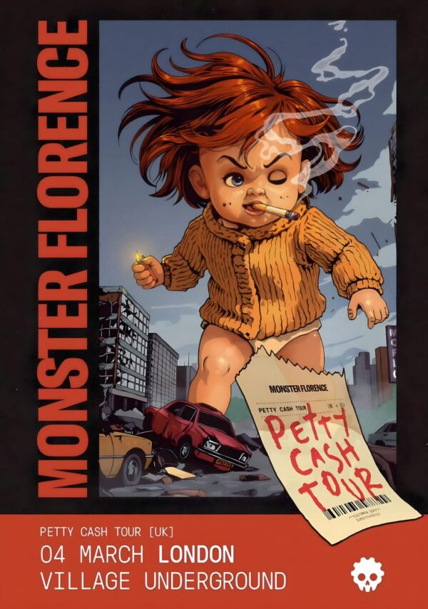 MONSTER FLORENCE Petty Cash 2026 Tour LONDON Village Underground Poster Print