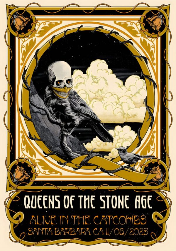QUEENS OF THE STONE AGE Alive in the Catacombs 2025 Tour SANTA BARBARA Arlington Theatre Poster Print