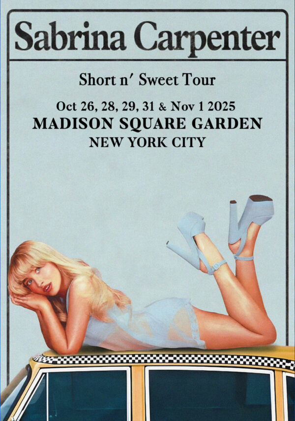SABRINA CARPENTER Short n' Sweet 2025 Tour NEW YORK Madison Square Garden 10 Shows Poster Print