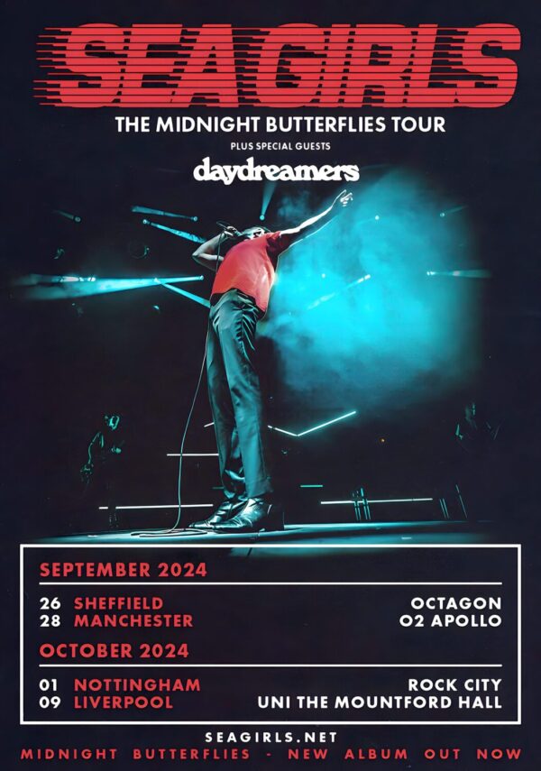SEA GIRLS The Midnight Butterflies 2024 UK Tour Poster Print