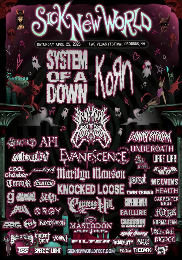 SICK NEW WORLD Festival 2026 LAS VEGAS System Of A Down - Korn - Bring Me The Horizon Tour Poster Print