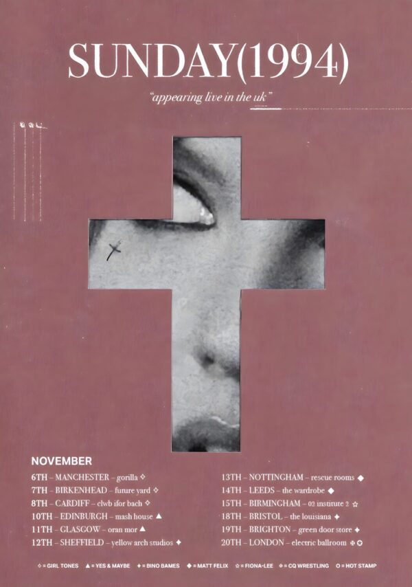 SUNDAY (1994) Devotion Live Across The UK 2025 Tour Poster Print