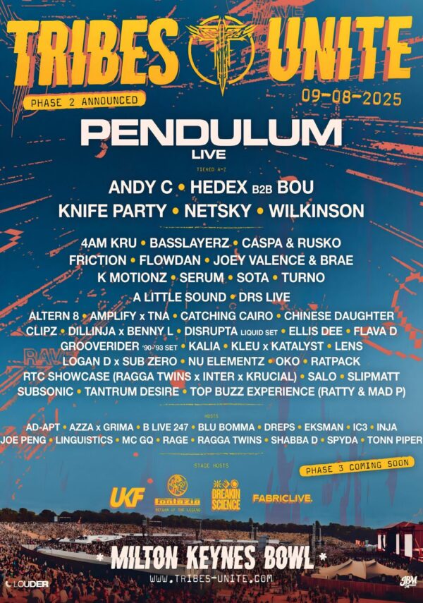 TRIBES UNITE FESTIVAL 2025 Pendulum - Andy C - Knife Party Line-Up Tour Poster Print