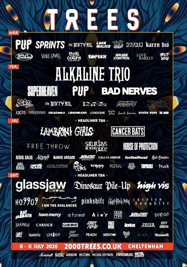 TREES Festival 2026 Alkaline Trio - Glassjaw Line-Up Tour Poster