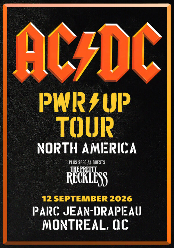 AC/DC Power Up (PWR UP) 2026 Tour MONTREAL Parc Jean-Drapeau Poster