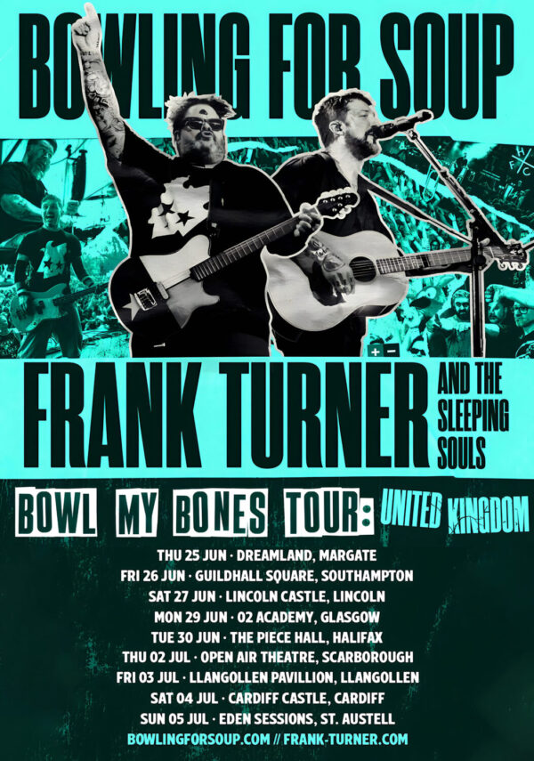 BOWLING FOR SOUP - FRANK TURNER Bowl My Bones 2026 UK Tour Poster