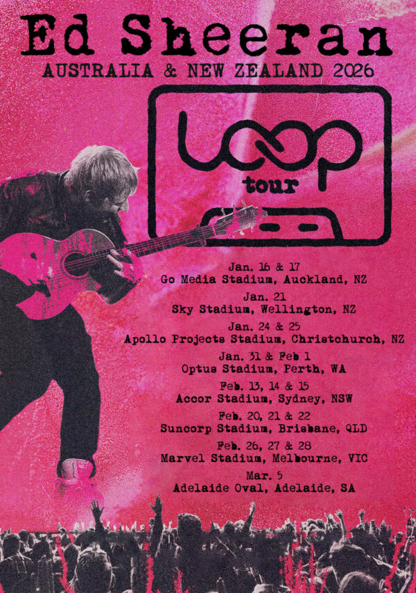 ED SHEERAN Loop 2026 Australia & New Zealand Poster Print