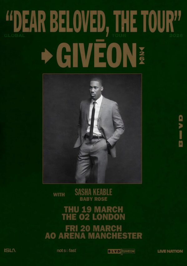 GIVEON Dear Beloved 2026 UK Tour Poster