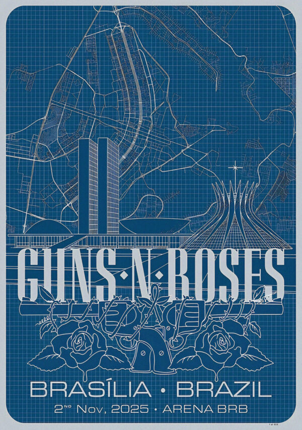 GUNS N ROSES Because You What You Want 2025 Tour BRASILIA Arena BRB Poster