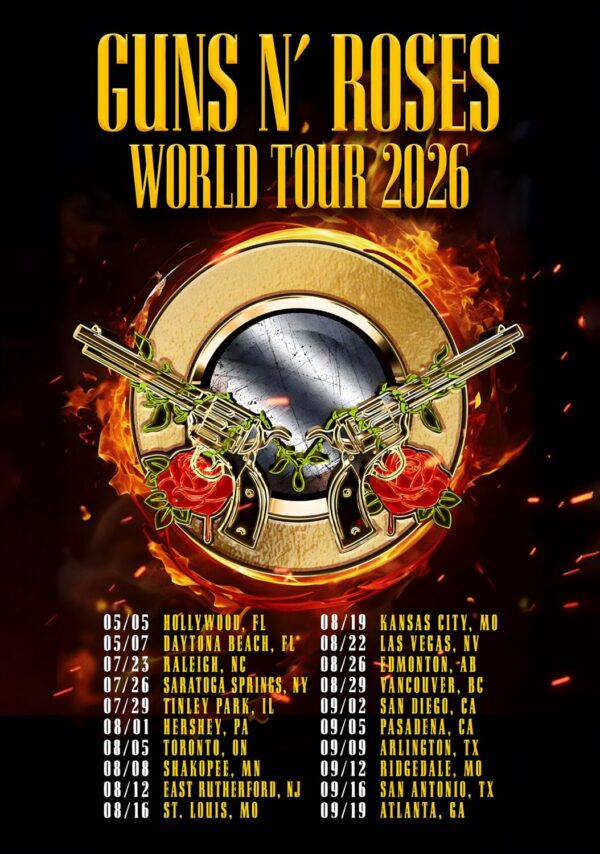 GUNS N ROSES World Tour 2026 North America Poster