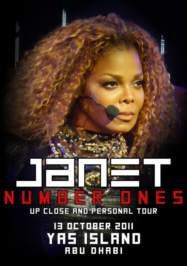 JANET JACKSON Number Ones, Up Close and Personal 2011 Tour ABU DHABI Yes Island Poster Print