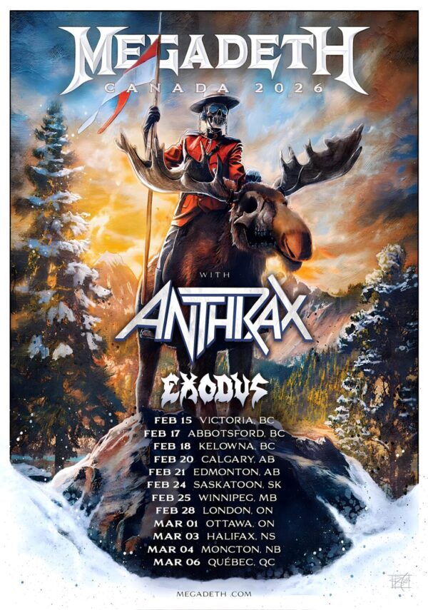 MEGADETH This Was Our Life 2026 Canada Tour Poster