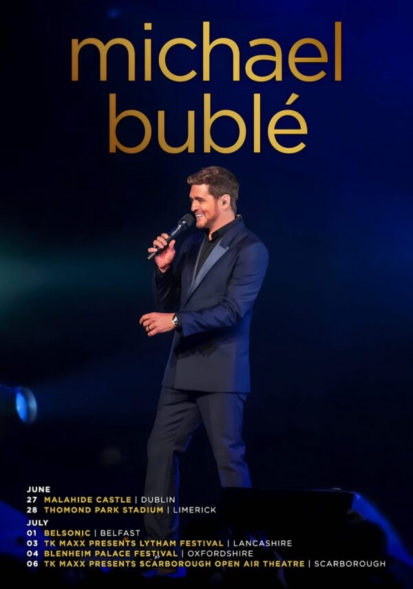 MICHAEL BUBBLE It's Time 2026 Live Summer UK & Ireland Tour Poster
