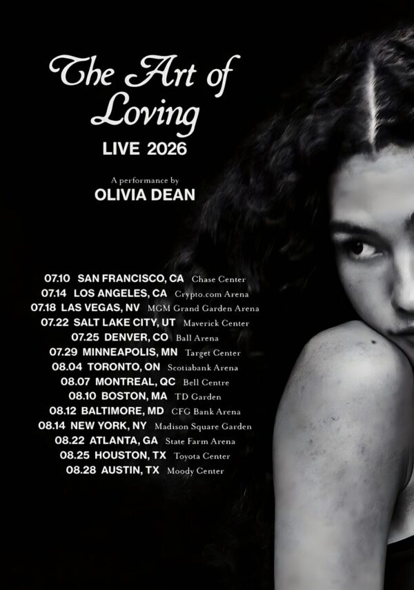 OLIVIA DEAN The Art Of Loving 2026 Live North America Tour Poster