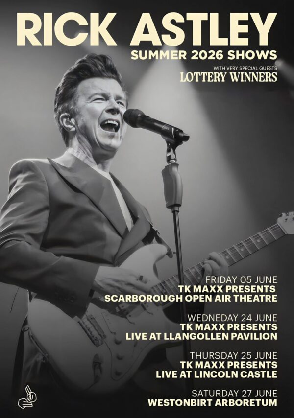 RICK ASTLEY Live Summer 2026 Tour Poster