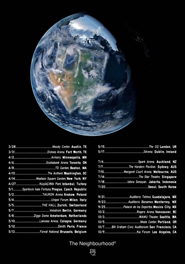 THE NEIGHBOURHOOD (band) Ultrasound 2026 World Tour Poster